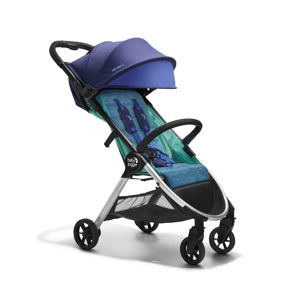 (1 Yr Local Warranty)Baby Jogger City Tour 2 Stroller Limited Edition - Coastal - FOC Belly Bar,Rain Cover & Travel Bag