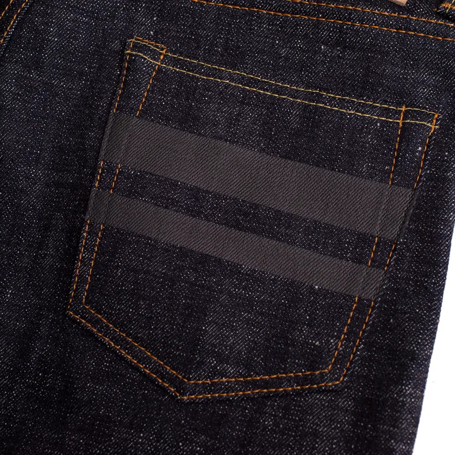 16oz - Texture Selvedge Black Battle Stripes - High Tapered - 0405-82