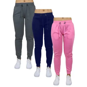 3-Pack Women's Classic Fleece Jogger Sweatpants (Sizes, S-3XL)