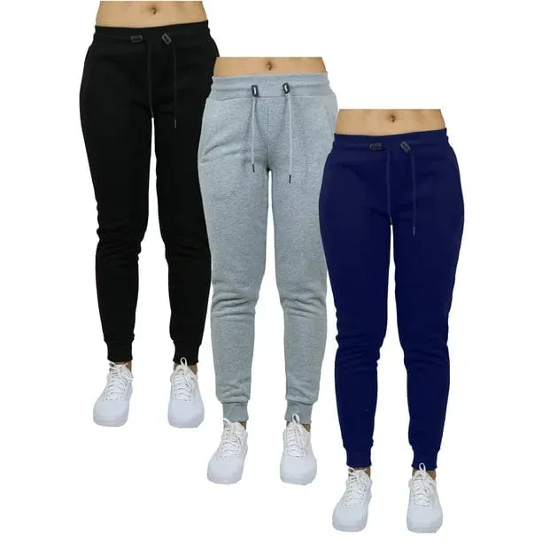 3-Pack Women's Classic Fleece Jogger Sweatpants (Sizes, S-3XL)