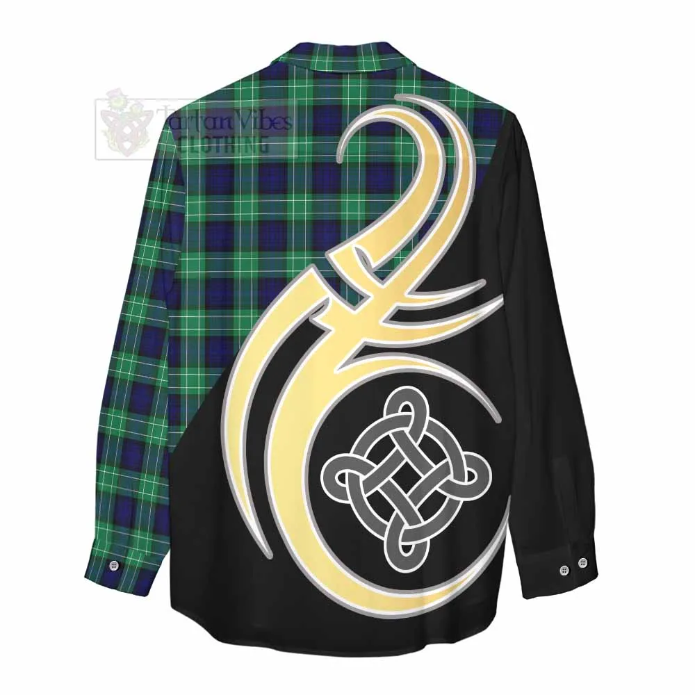 Abercrombie Tartan Women's Casual Shirt with Family Crest and Celtic Symbol Style