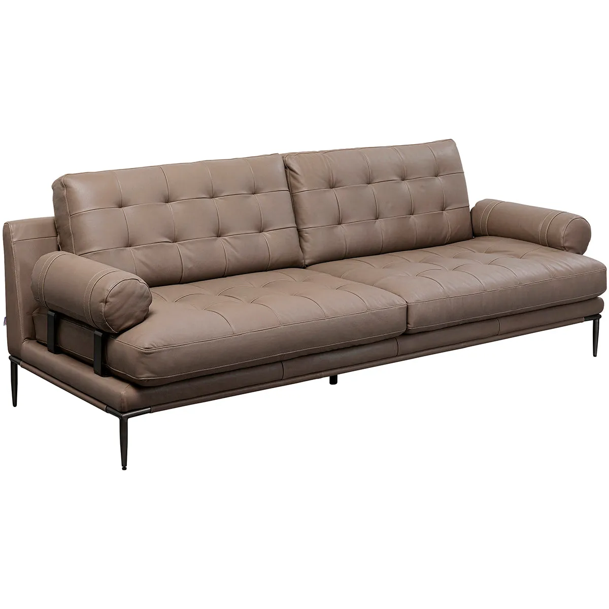 Academy Grey Leather Sofa