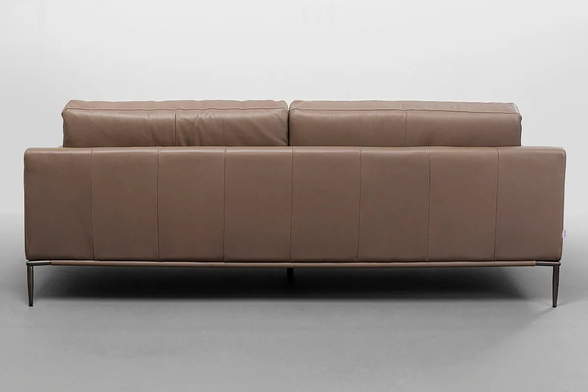 Academy Grey Leather Sofa