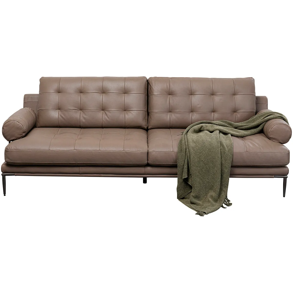 Academy Grey Leather Sofa