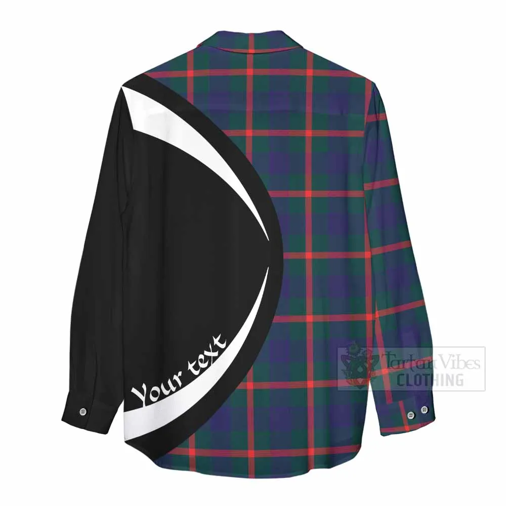 Agnew Tartan Women's Casual Shirt with Family Crest Circle Style