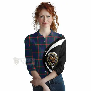 Agnew Tartan Women's Casual Shirt with Family Crest Circle Style