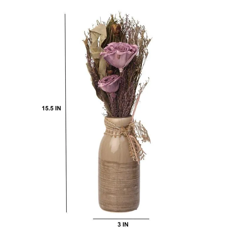 Alsike Vase With Dry Flowers - Lavender