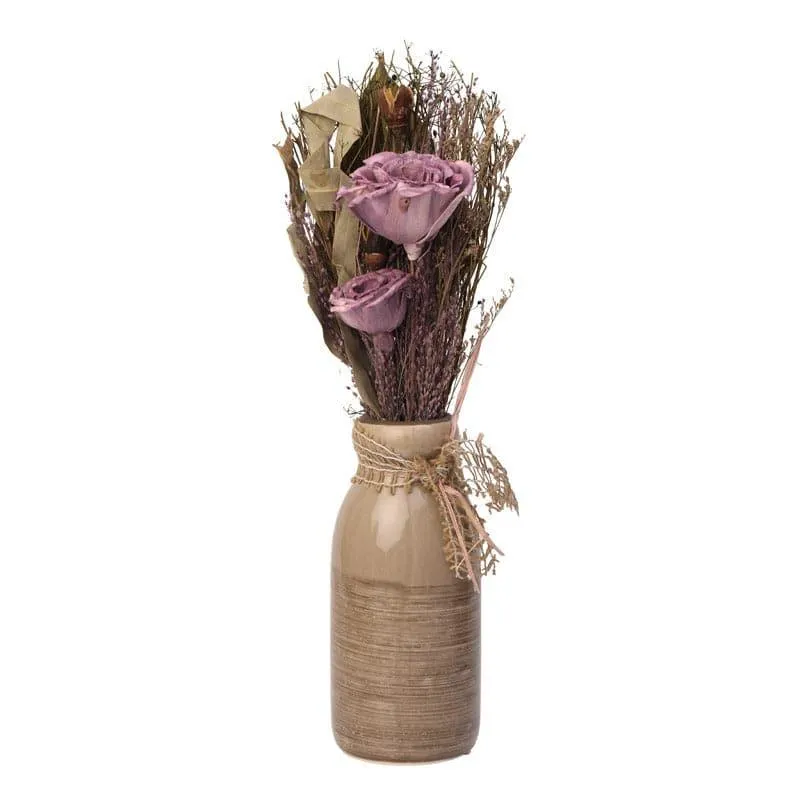 Alsike Vase With Dry Flowers - Lavender