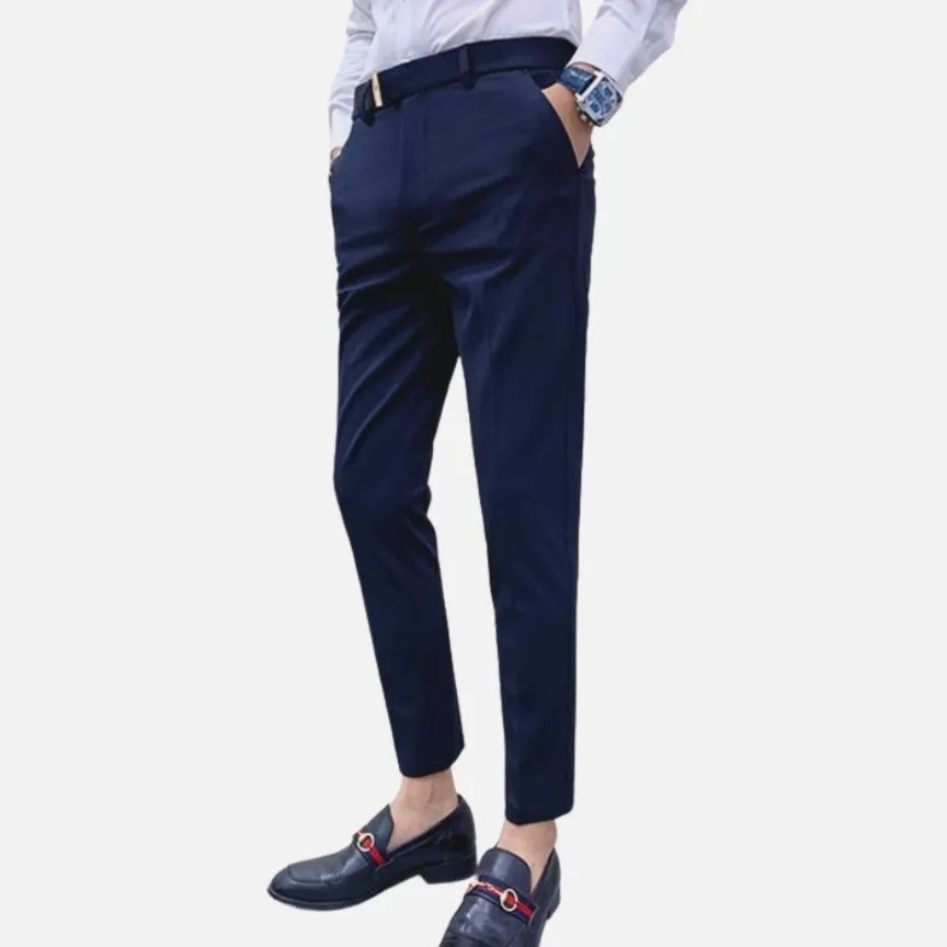 Antonios Navy Blue Casual Pants