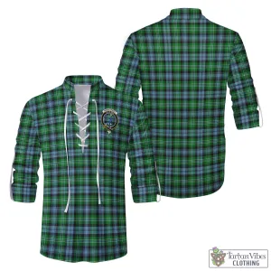 Arbuthnot Ancient Tartan Men's Scottish Traditional Jacobite Ghillie Kilt Shirt with Family Crest