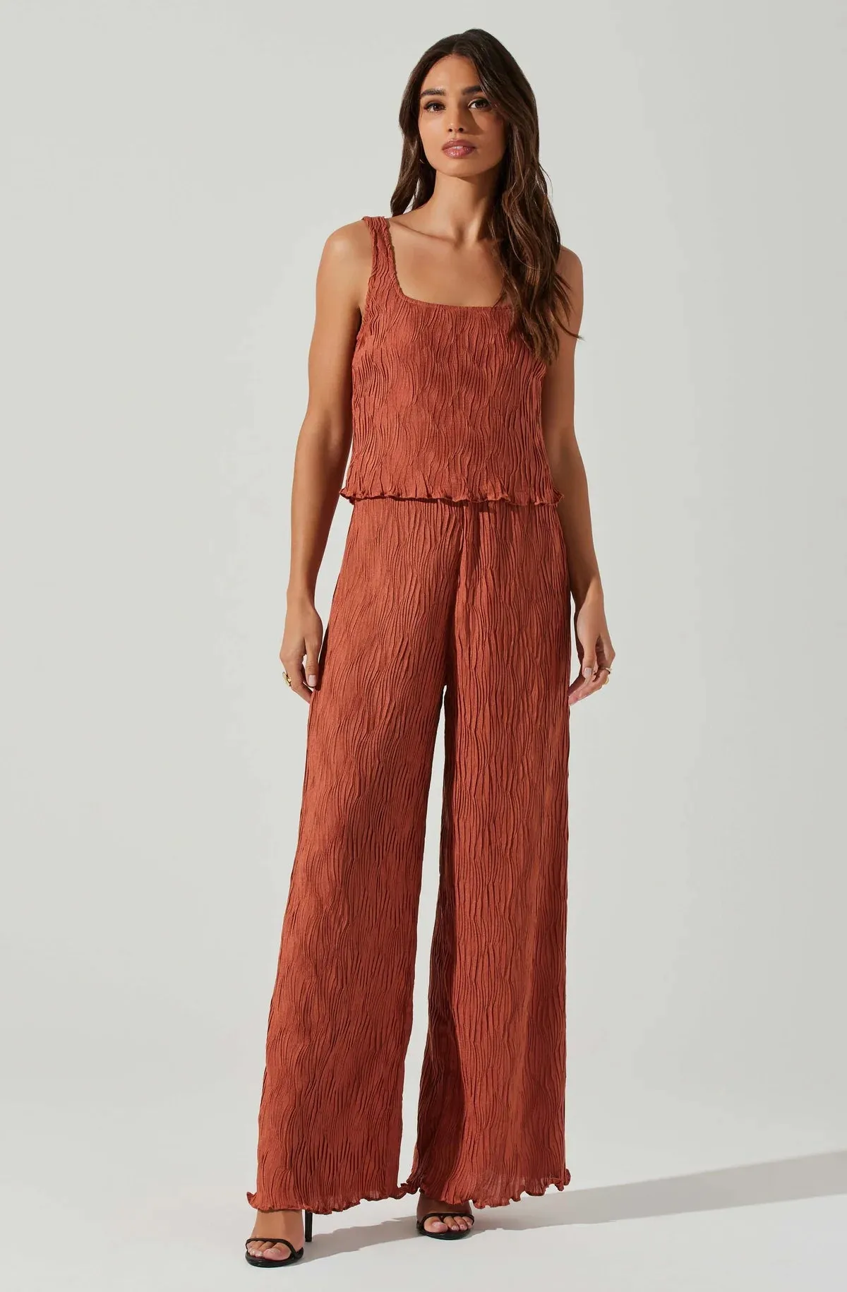 AST Janesa Wide Leg Pant in Rust