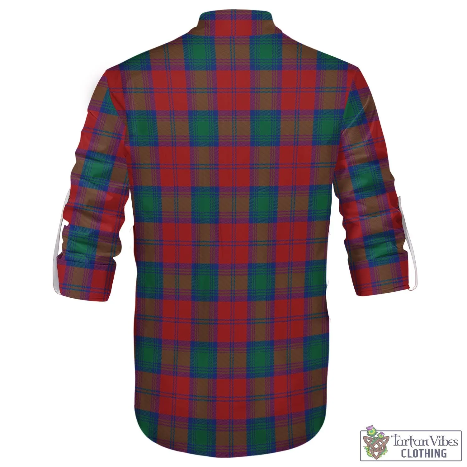 Auchinleck (Affleck) Tartan Men's Scottish Traditional Jacobite Ghillie Kilt Shirt with Family Crest