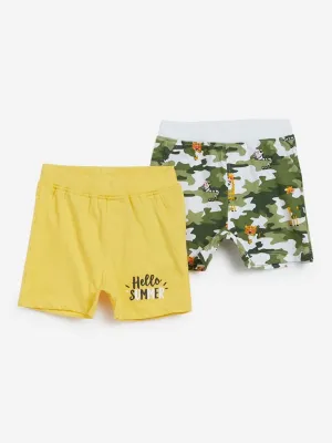 Baby HOP Green Printed Shorts Set of Two