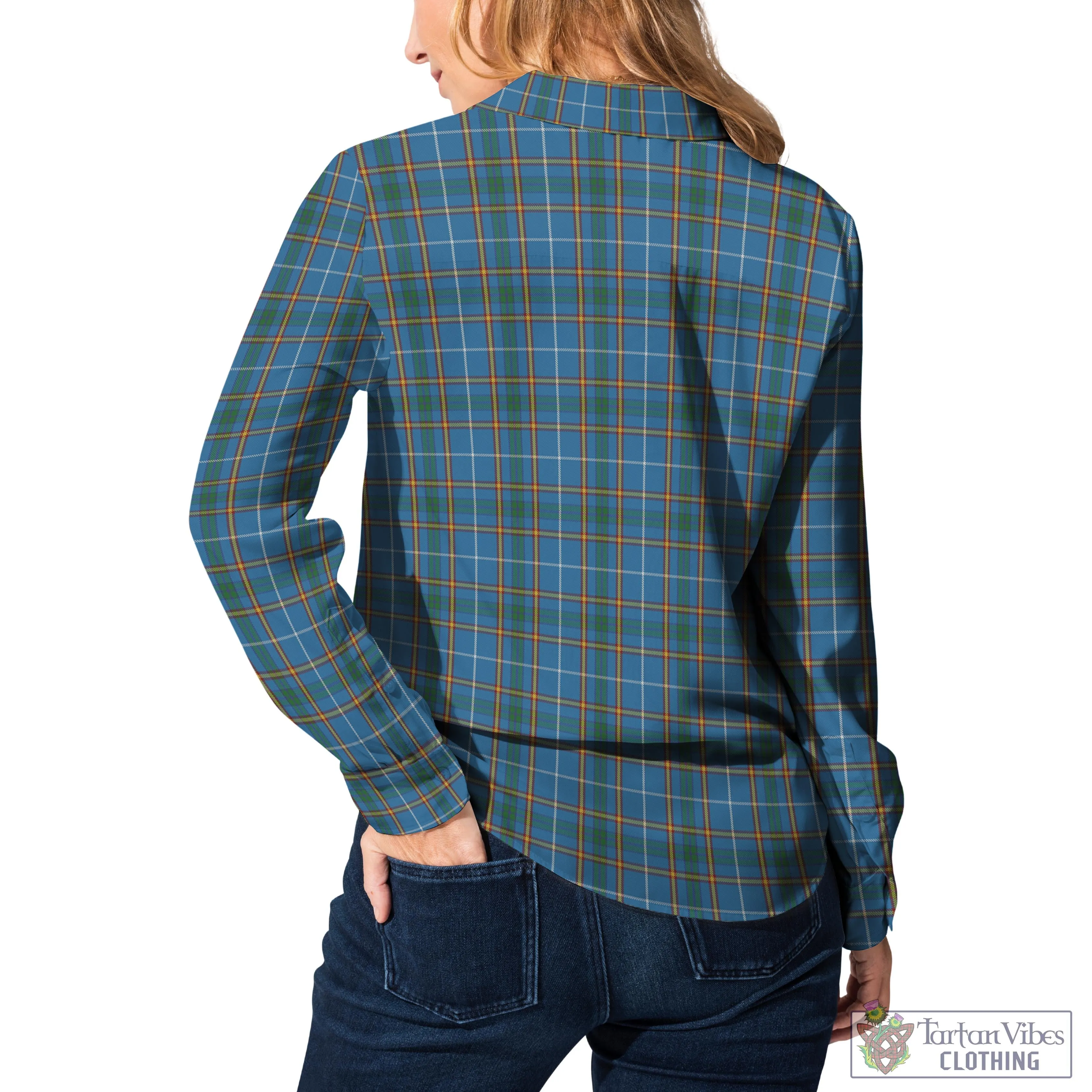 Bain Tartan Women's Casual Shirt with Family Crest