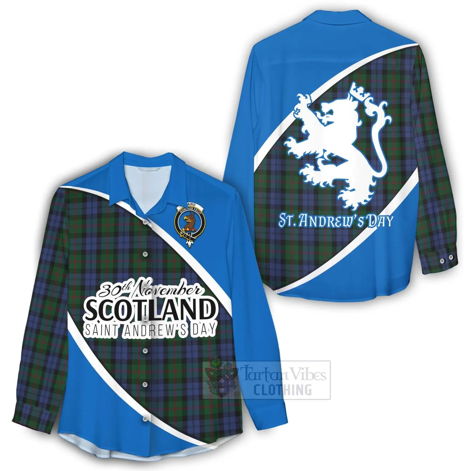 Baird Family Crest Tartan Women's Casual Shirt Celebrate Saint Andrew's Day in Style