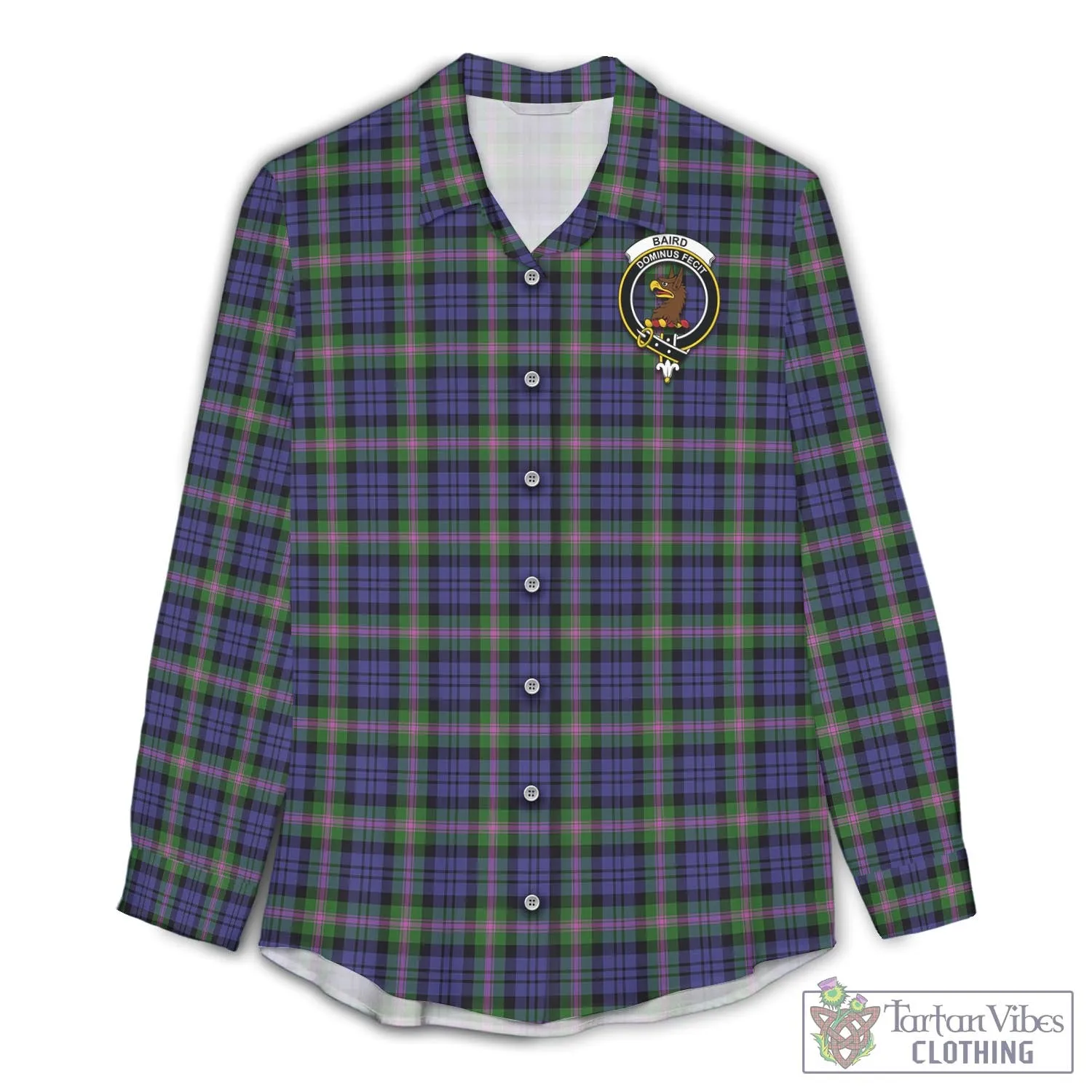 Baird Modern Tartan Women's Casual Shirt with Family Crest