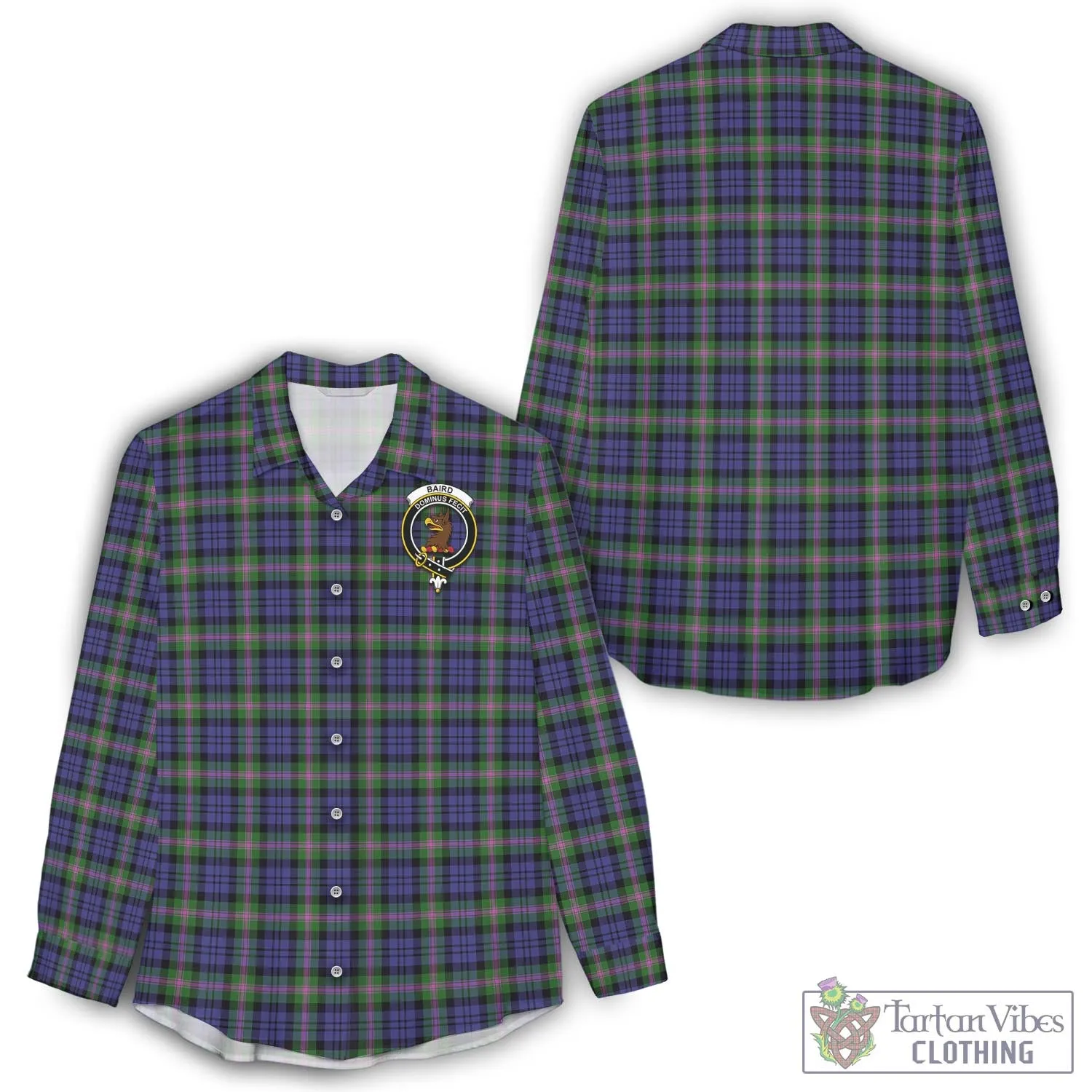 Baird Modern Tartan Women's Casual Shirt with Family Crest