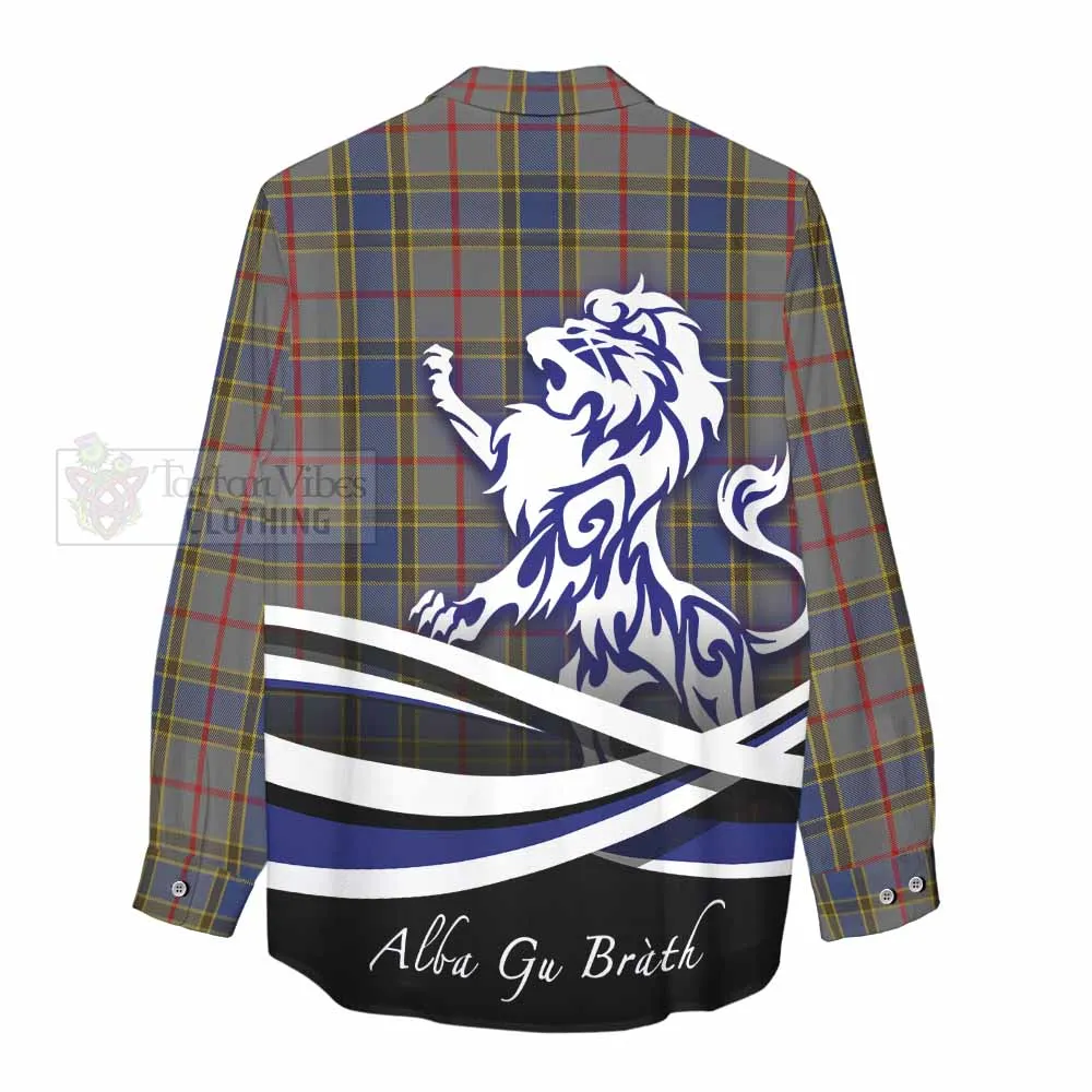 Balfour Tartan Women's Casual Shirt with Alba Gu Brath Regal Lion Emblem