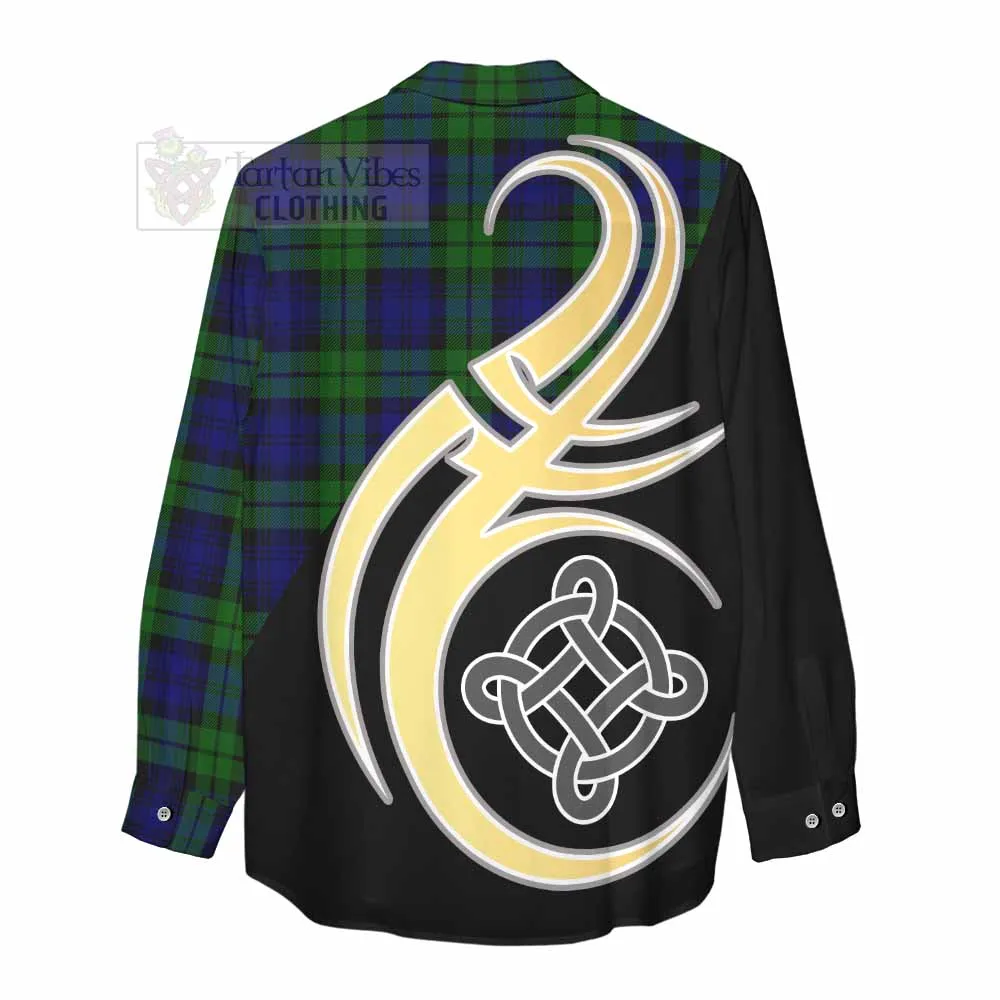 Bannatyne Tartan Women's Casual Shirt with Family Crest and Celtic Symbol Style