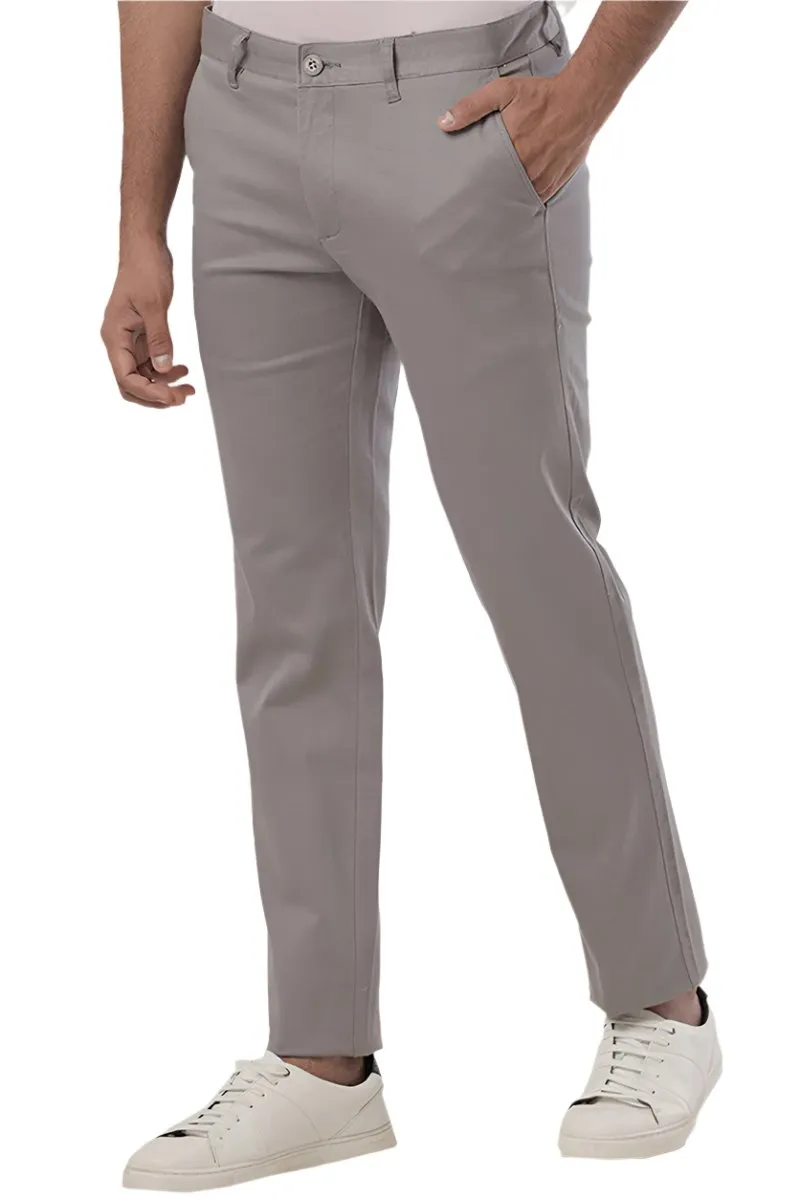 Basic Chino - Gray Trouser For Men | Ariser