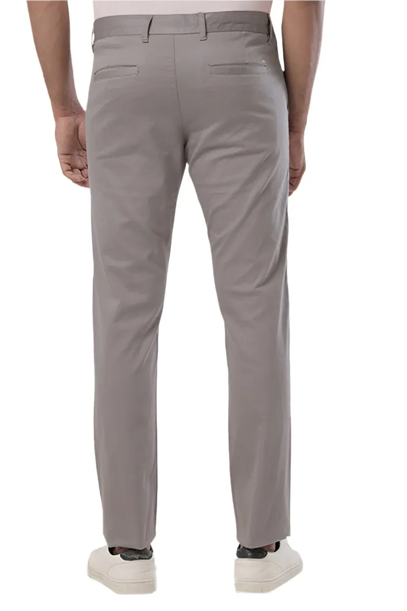 Basic Chino - Gray Trouser For Men | Ariser