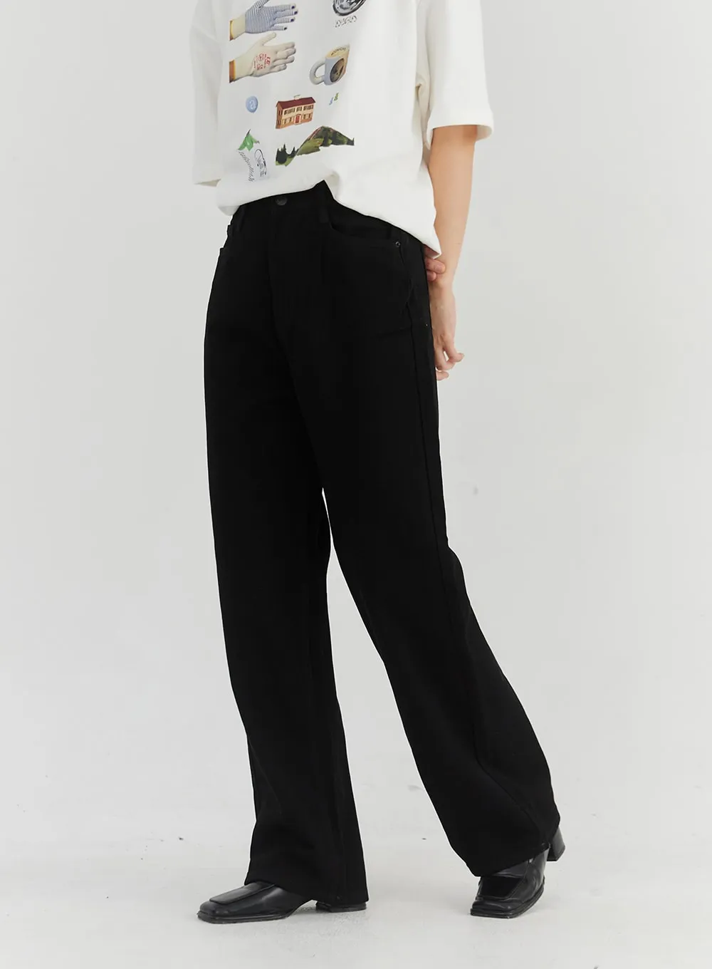 Basic Wide Leg Pants OO331