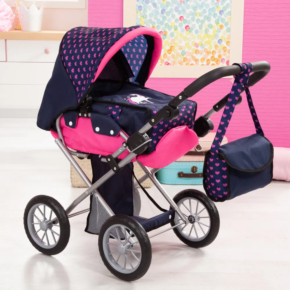 Bayer Design Baby Doll City Star Pram, Convertible Jogger, Polka Dots