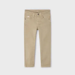 BEIGE TWILL SKINNY FIT TROUSER FOR BOYS