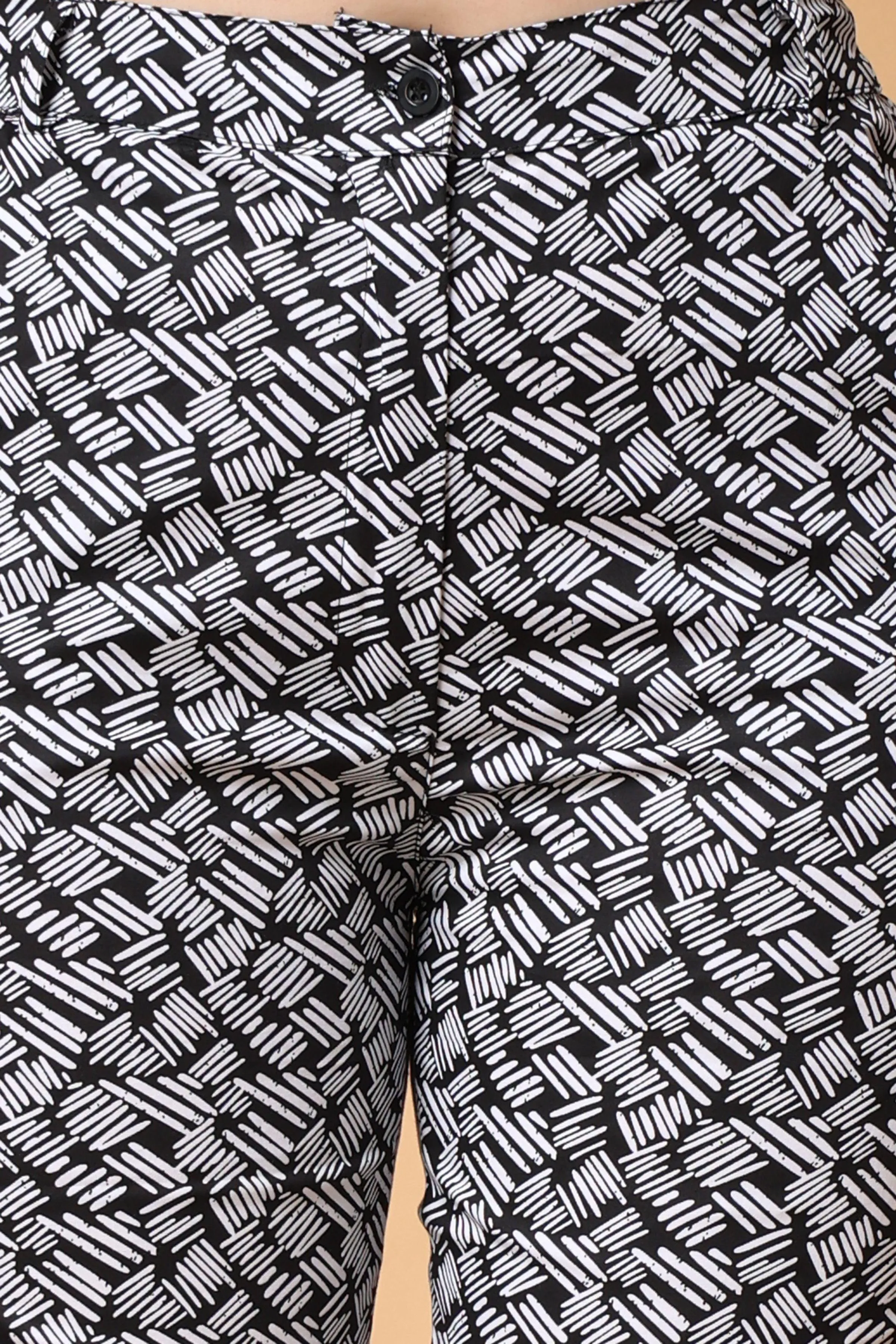 Black Dash Printed Pants