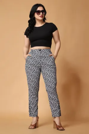 Black Dash Printed Pants