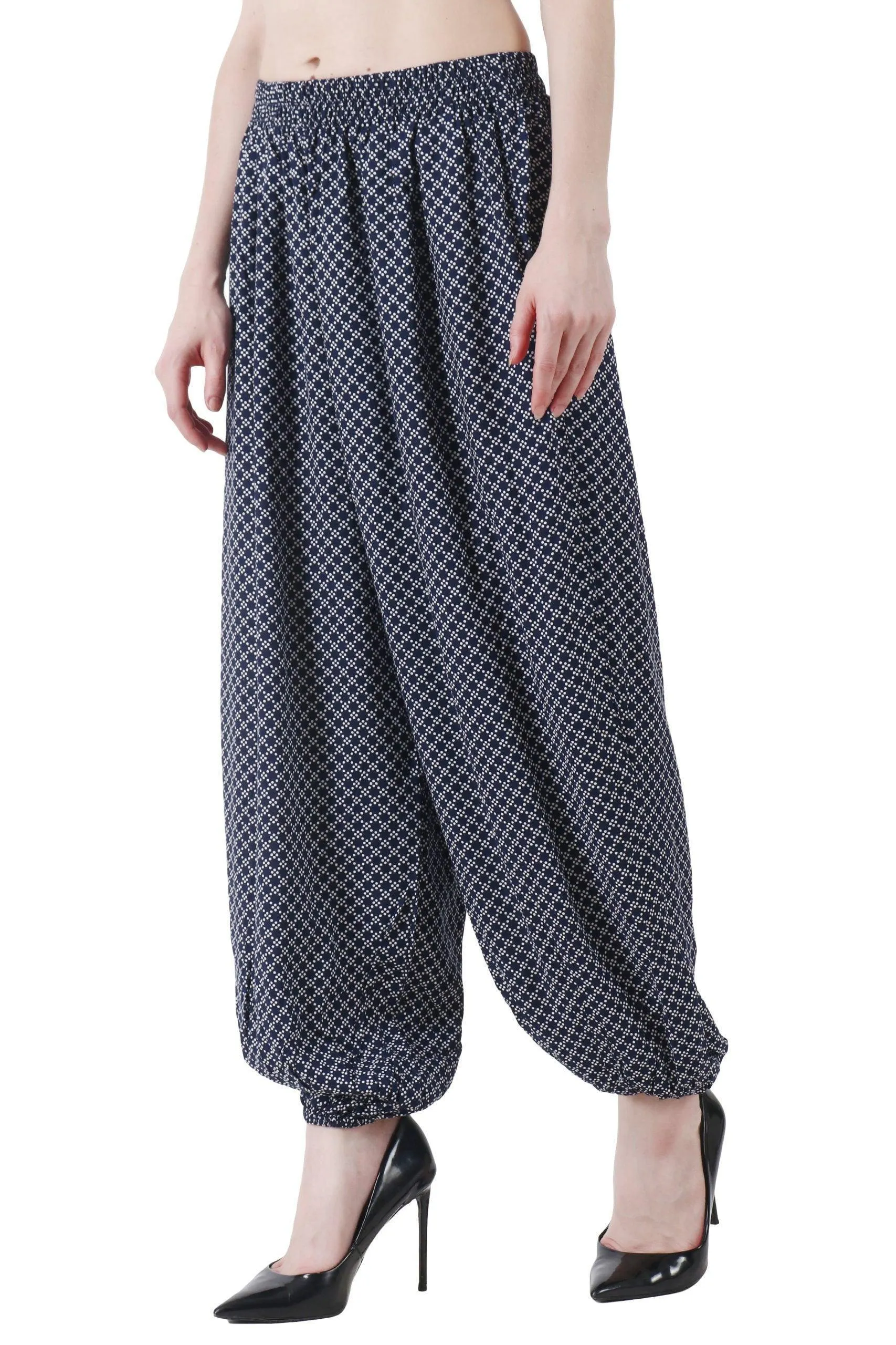 Blue Dots Printed Harem Pants