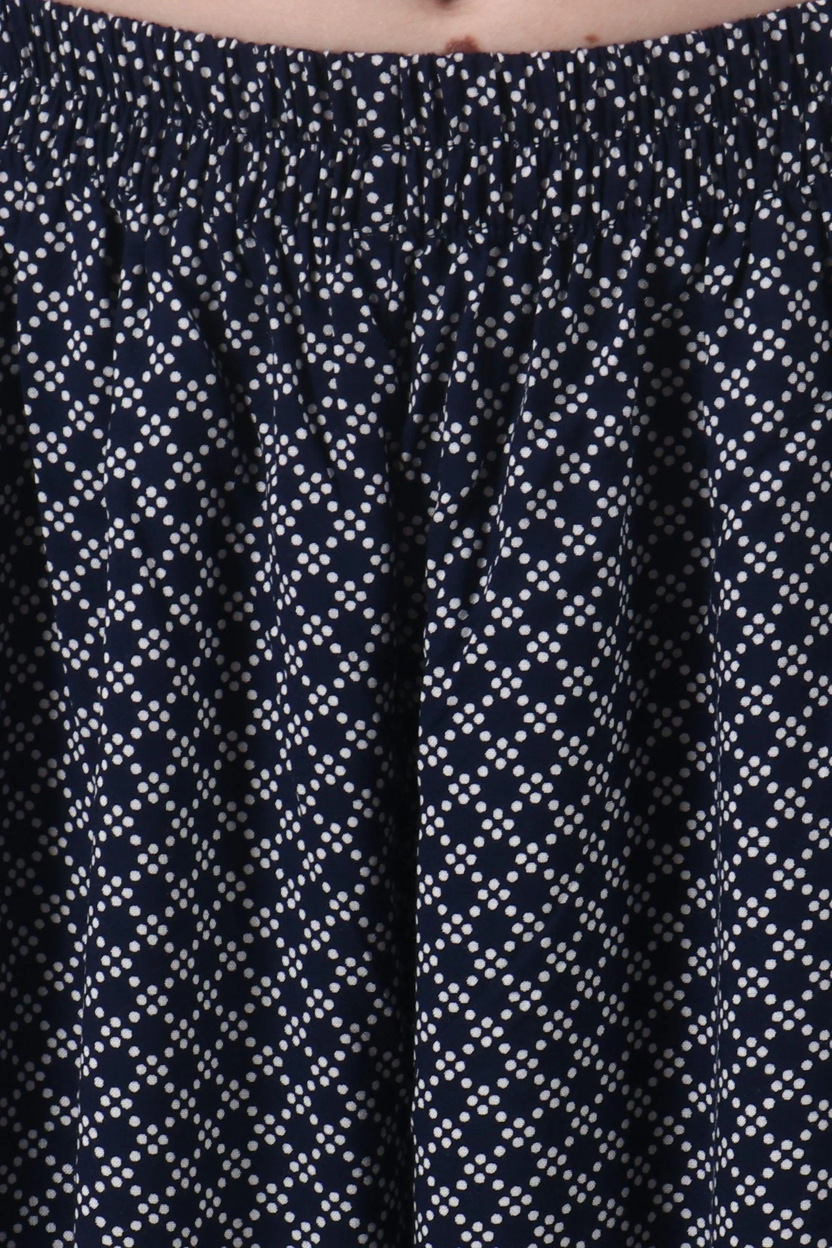 Blue Dots Printed Harem Pants