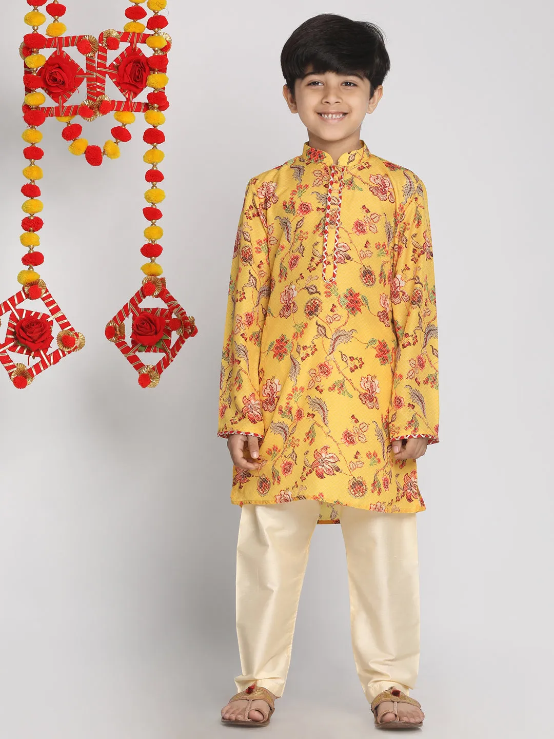 Boy's Yellow Kurta - Vastramay Boys