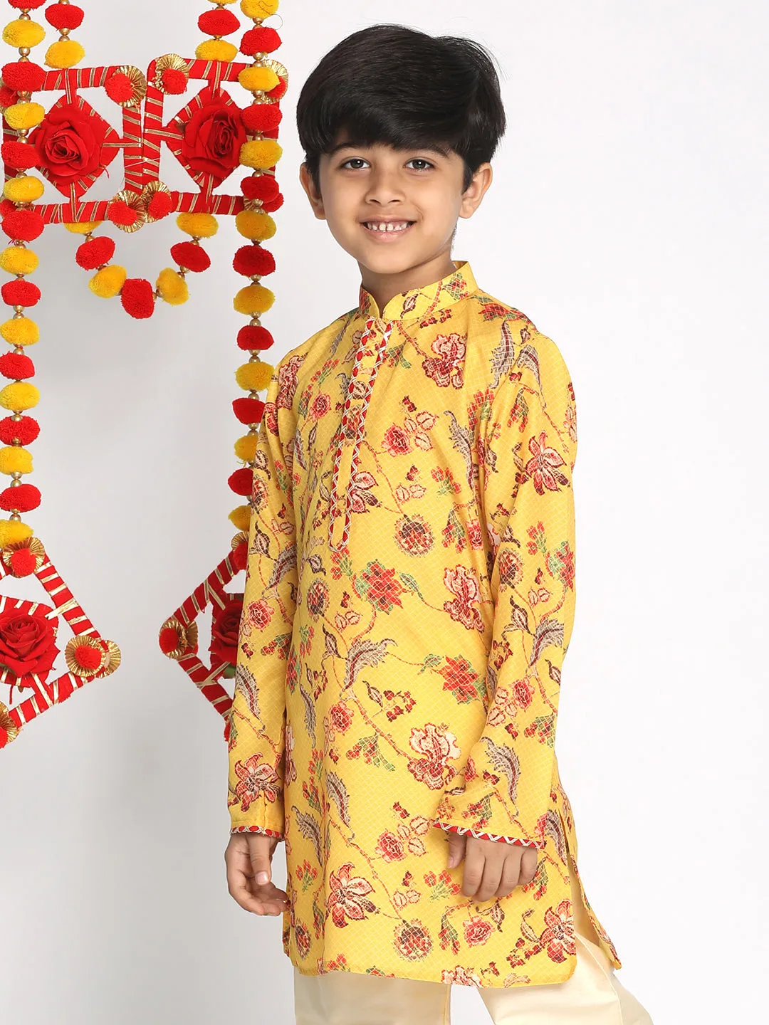 Boy's Yellow Kurta - Vastramay Boys