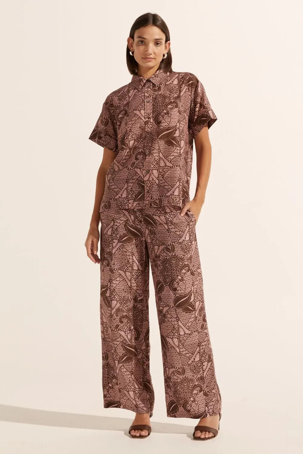 breeze pant - cacao batik