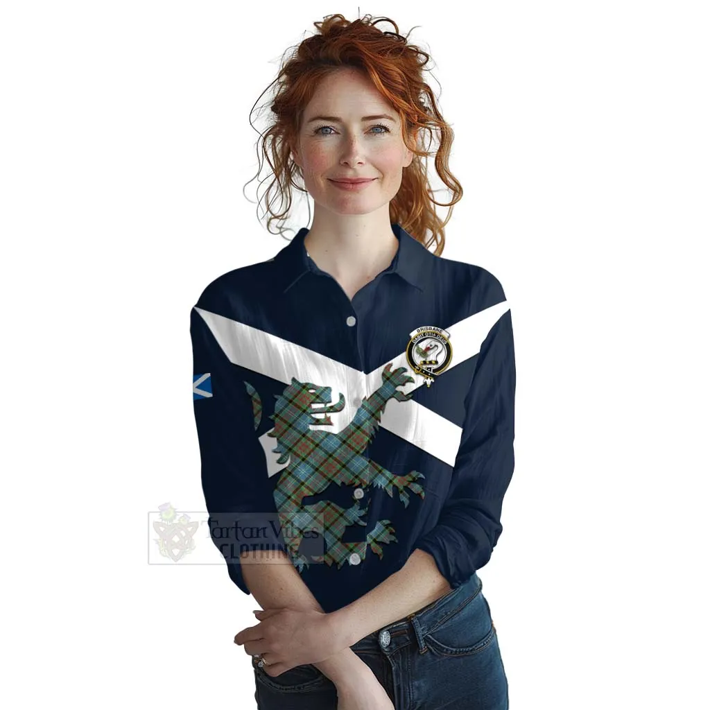 Brisbane Tartan Lion Rampant Women's Casual Shirt Proudly Display Your Heritage with Alba Gu Brath and Clan Name