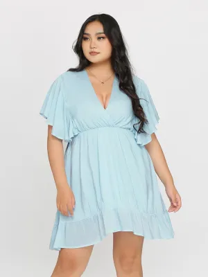 Butterfly Sleeve Flounce Dress