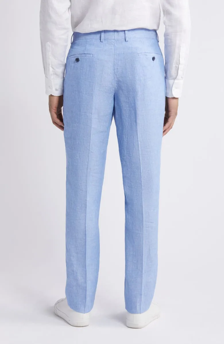 Casual Men's Blue Linen Pants