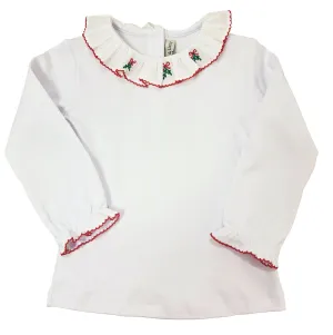 Christmas Bows and Mistletoe Girl's Pima Cotton Top