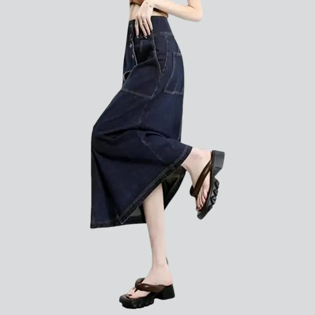 Classic long women's jean skirt