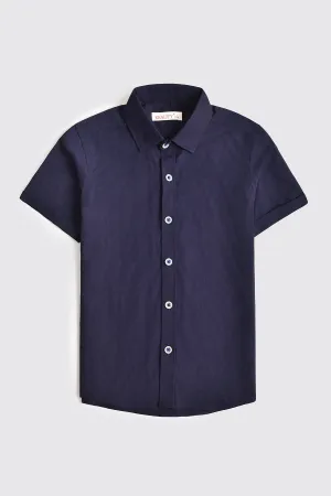 Classic Navy Blue Casual Shirt