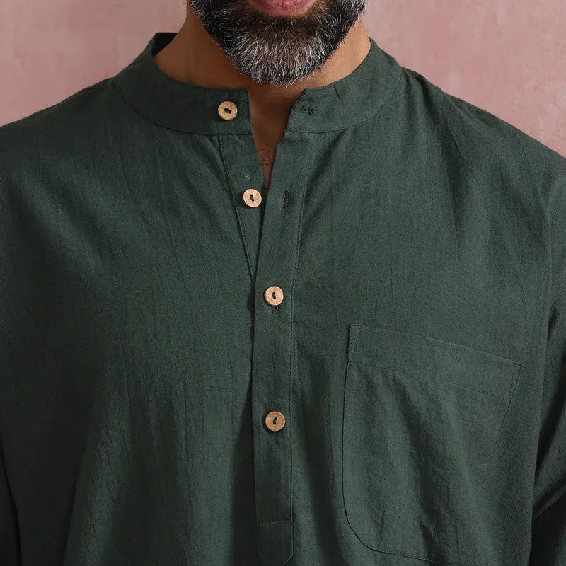 Cotton Kurta Set for Men | Green