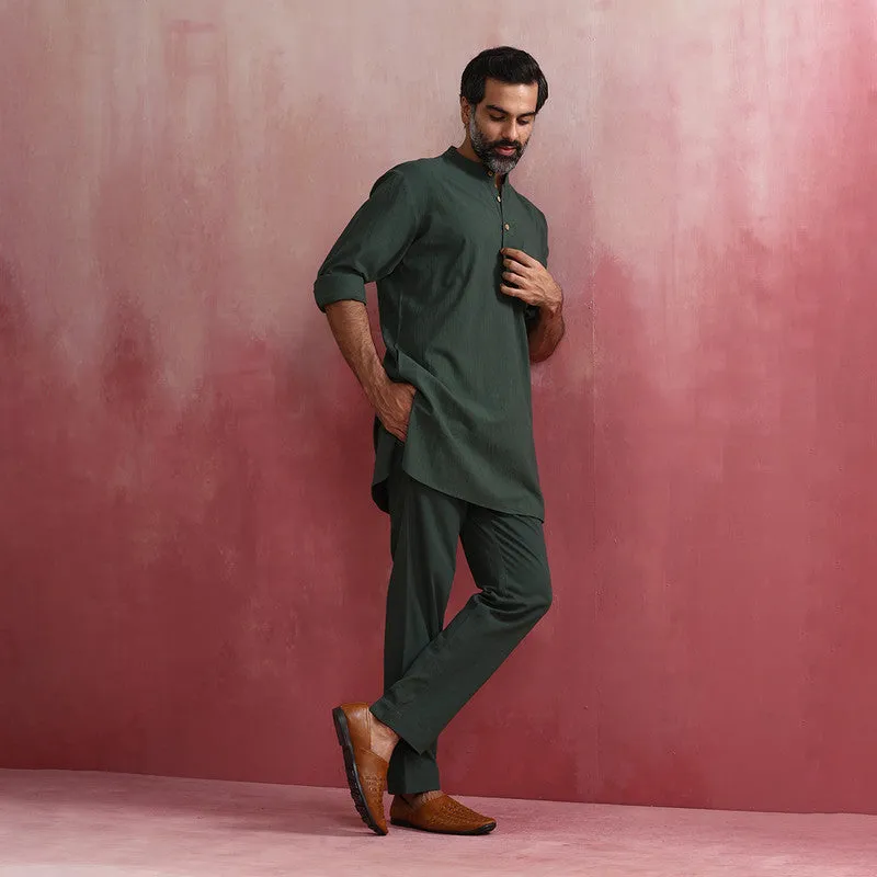 Cotton Kurta Set for Men | Green