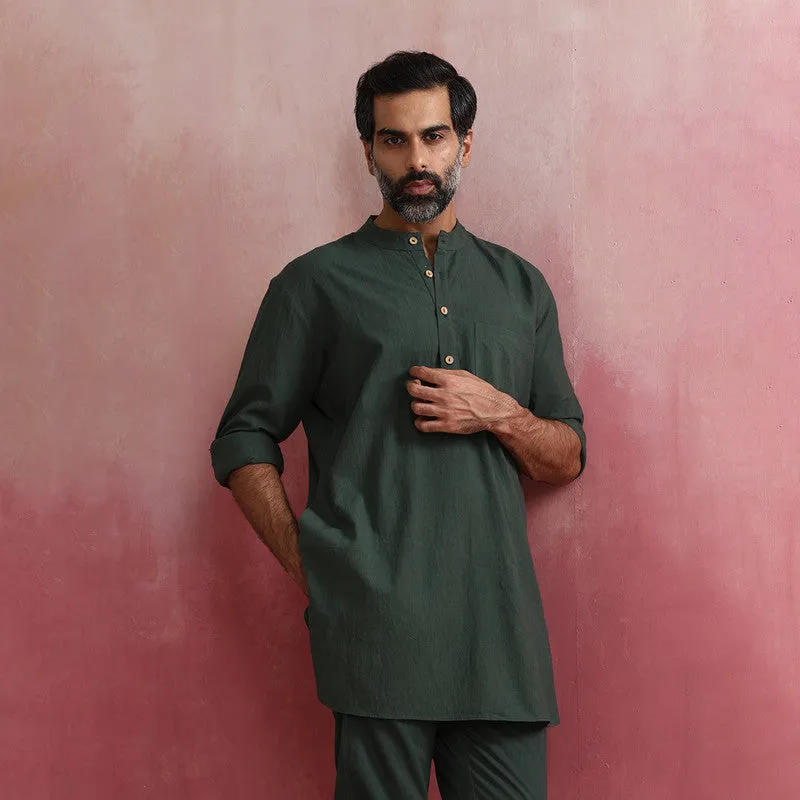 Cotton Kurta Set for Men | Green