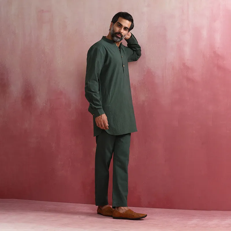 Cotton Kurta Set for Men | Green