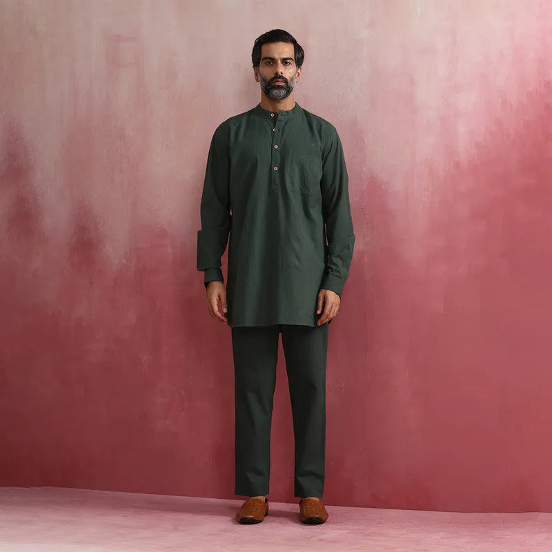 Cotton Kurta Set for Men | Green