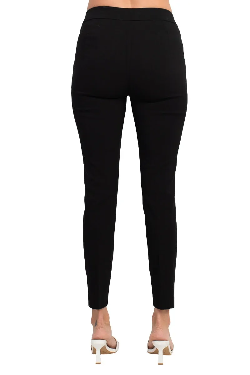 Counterparts Banded Mid Waist Slim Leg Stretch Crepe Pant