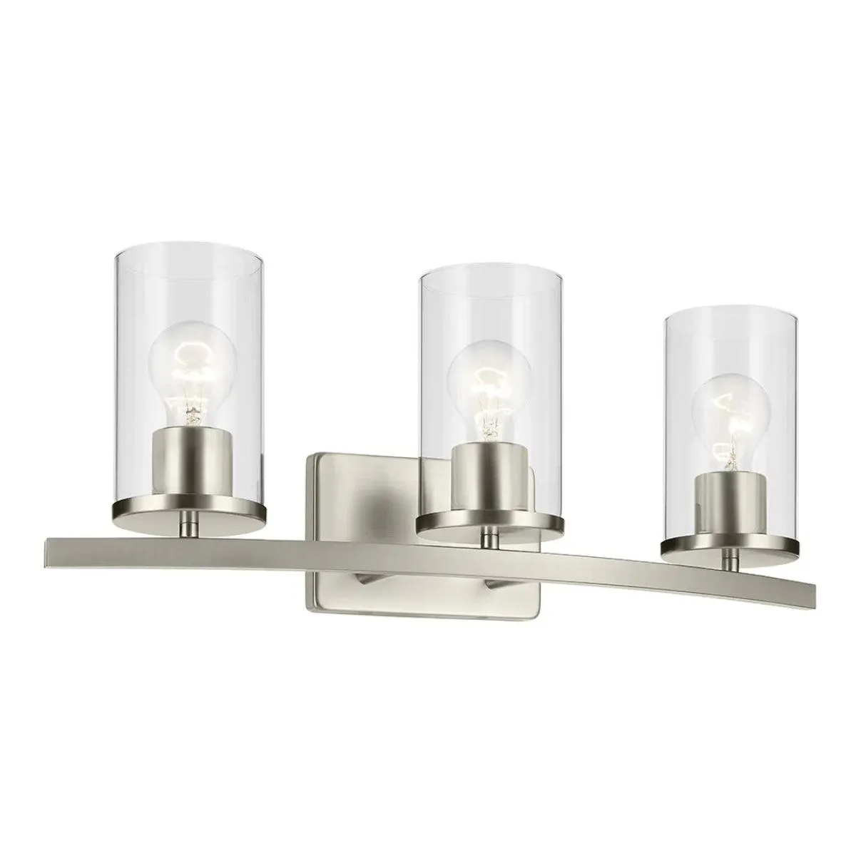 Crosby 23 In 3-Lights Bathroom Vanity Light, Brushed Nickel Finish