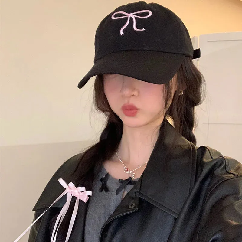 Cute Bow Pink / Denim Baseball Cap