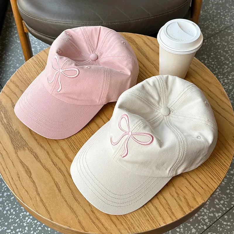 Cute Bow Pink / Denim Baseball Cap